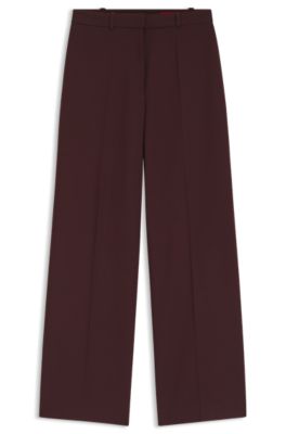 Pantalones regular fit con pernera recta, Marr&oacute;n