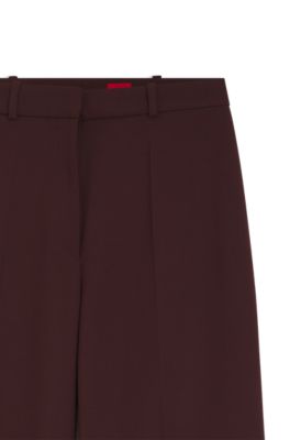 Pantalones regular fit con pernera recta, Marr&oacute;n