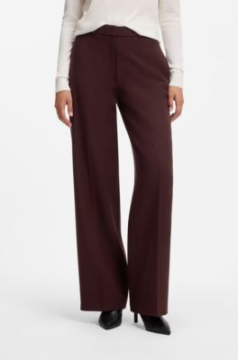 Regular-fit pants with a straight leg, Brown