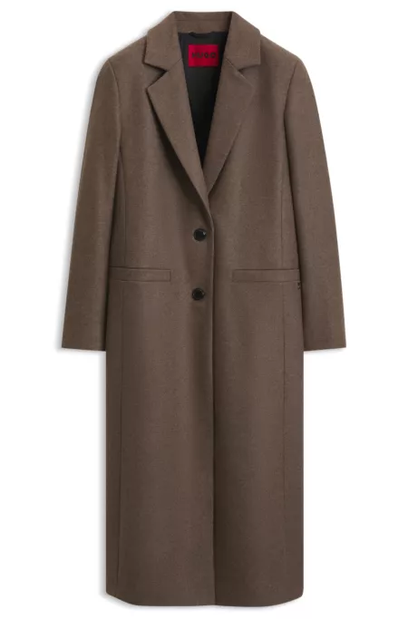 Relaxed-fit formal coat with monogram rivet