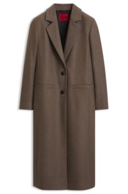 Manteau habill&eacute; Relaxed avec rivet monogramm&eacute;, Marron