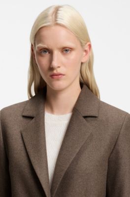 Manteau habill&eacute; Relaxed avec rivet monogramm&eacute;, Marron