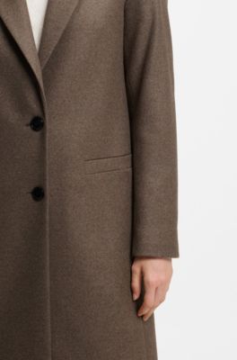 Relaxed-fit formal coat with monogram rivet, Brown