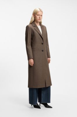 Relaxed-fit formal coat with monogram rivet, Brown
