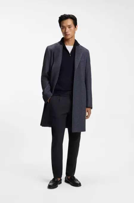 Modern-fit pants in stretch melange fabric