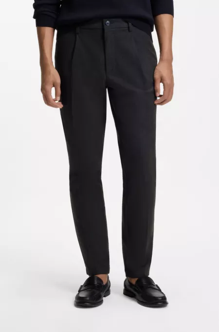Modern-fit pants in stretch melange fabric
