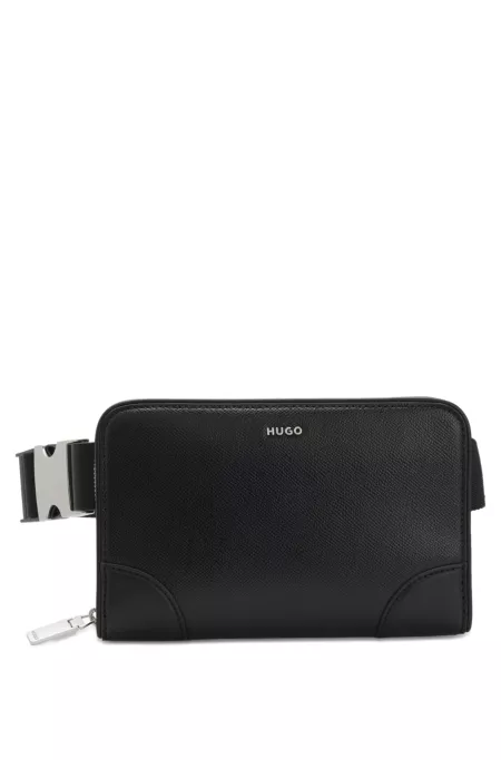 Crossbody bag with brushed silver hardware