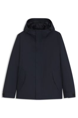Waterproof and windproof hooded casual jacket, Dark Blue