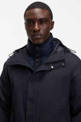 Waterproof and windproof hooded casual jacket, Dark Blue