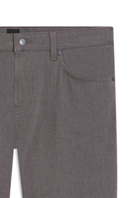 Regular-fit pants in stretch-cotton blend, Dark Brown