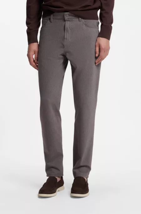 Regular-fit pants in stretch-cotton blend