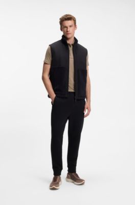 Wool-blend slim-fit polo shirt with concealed placket, Light Brown
