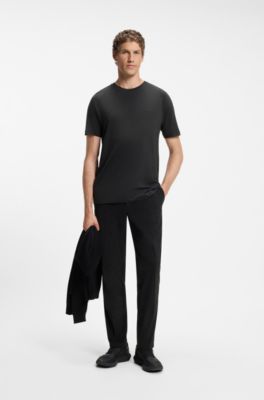 Wool-blend T-shirt with quick-dry performance, Dark Grey