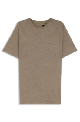 Wool-blend T-shirt with quick-dry performance, Light Brown