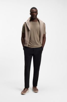 Wool-blend T-shirt with quick-dry performance, Light Brown