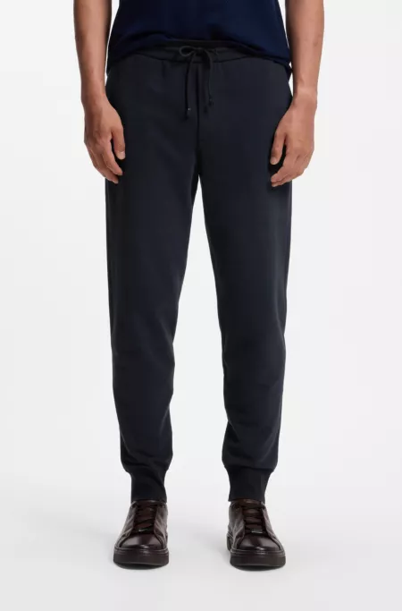 Cotton-wool blend pants with Alcantara details