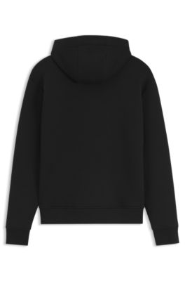 Porsche x BOSS relaxed-fit zip-up hoodie with logo, Black