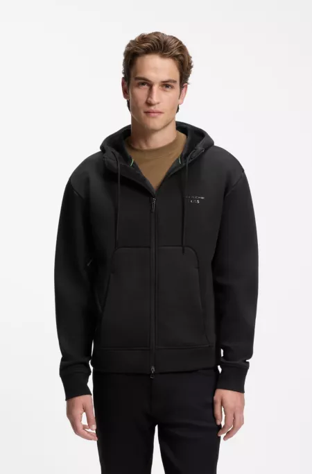 Porsche x BOSS relaxed-fit zip-up hoodie with logo
