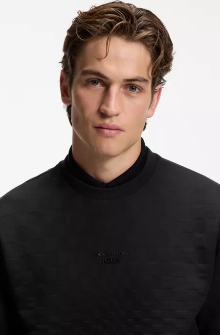 Porsche x BOSS sweatshirt with Pasha check jacquard