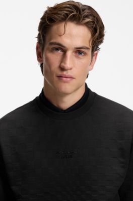 Porsche x BOSS sudadera con jacquard a cuadros Pasha, Negro