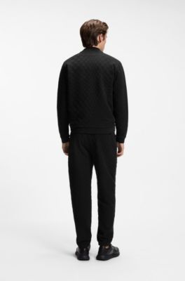 Porsche x BOSS sudadera con jacquard a cuadros Pasha, Negro