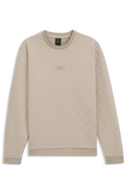 Porsche x BOSS sudadera con jacquard a cuadros Pasha, Beige claro