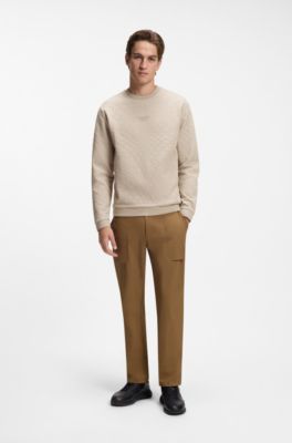 Porsche x BOSS sudadera con jacquard a cuadros Pasha, Beige claro