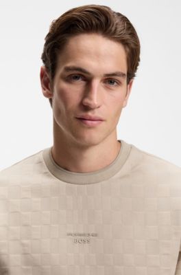 Porsche x BOSS sudadera con jacquard a cuadros Pasha, Beige claro