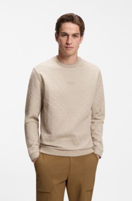Porsche x BOSS sudadera con jacquard a cuadros Pasha, Beige claro