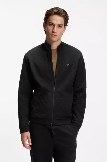 Porsche x BOSS zip-up sweatshirt with Pasha-check jacquard
