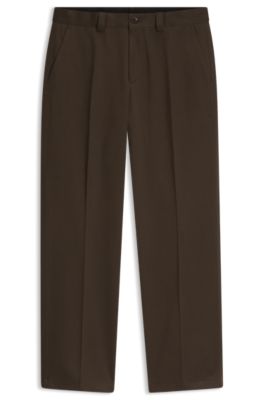 Regular-fit pants in Italian cotton-cashmere, Light Green