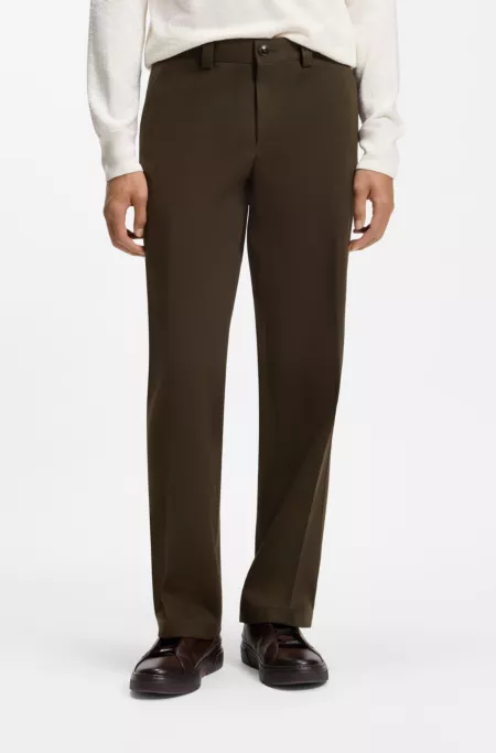 Regular-fit pants in Italian cotton-cashmere
