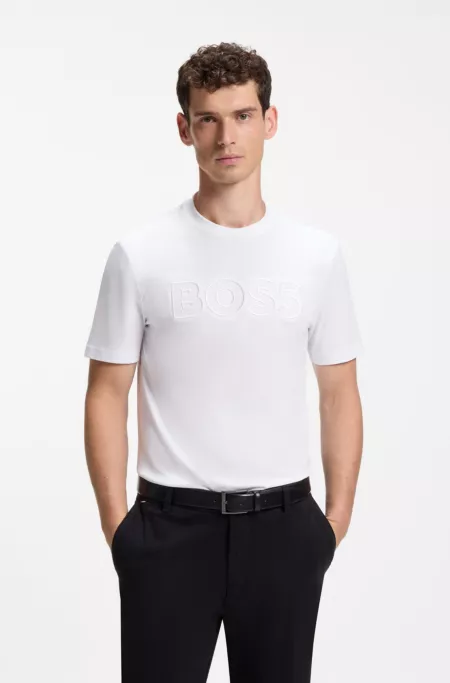 Cotton-jersey T-shirt with logo artwork