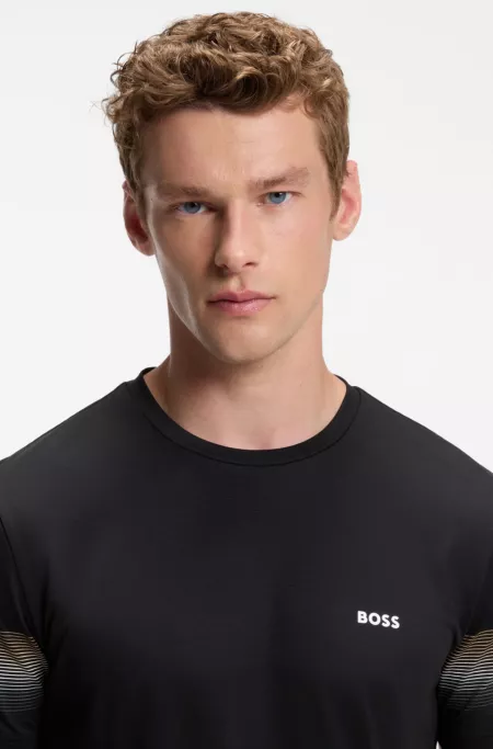 Active slim-fit T-shirt with sleeve stripes