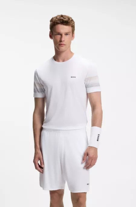 Active slim-fit T-shirt with sleeve stripes