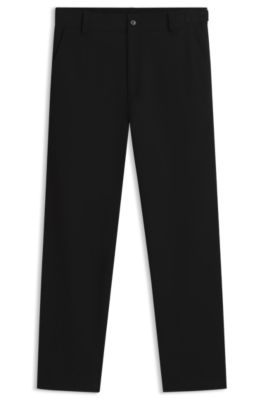 Pantalones straight-fit de tejido el&aacute;stico t&eacute;cnico, Negro