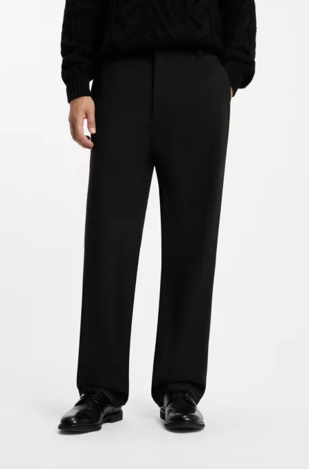 Straight-fit pants in performance-stretch fabric