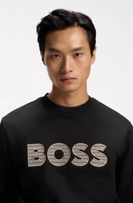 Cotton-terry sweatshirt with logo detail