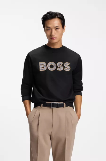 Cotton-terry sweatshirt with logo detail