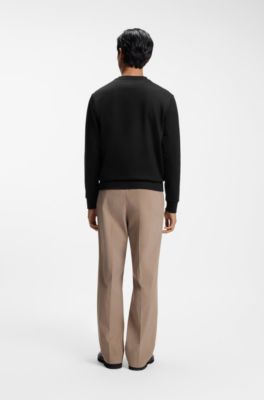 Cotton-terry sweatshirt with logo detail, Black