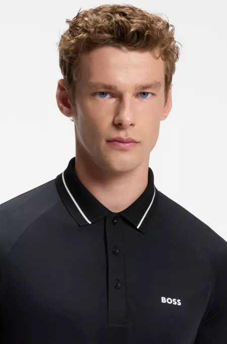 Active slim-fit polo shirt with branded details