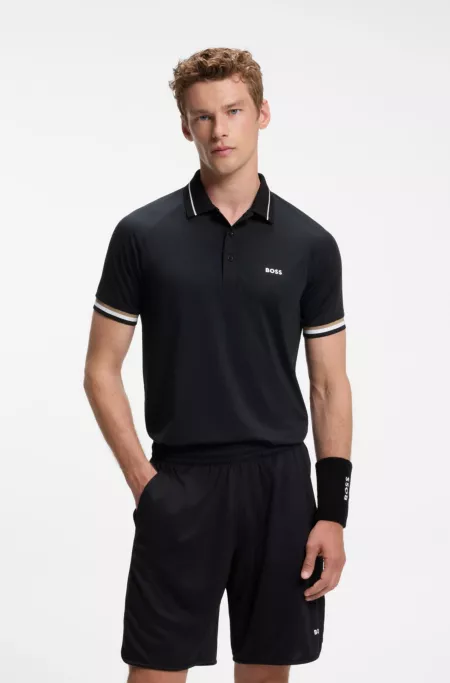 Active slim-fit polo shirt with branded details