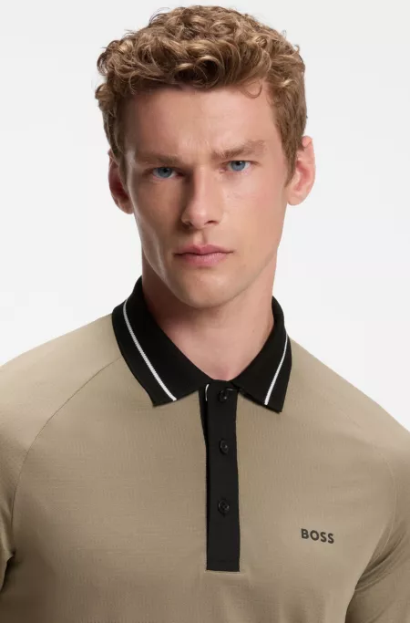 Active slim-fit polo shirt with branded details