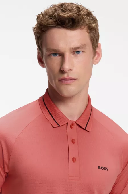 Active slim-fit polo shirt with branded details