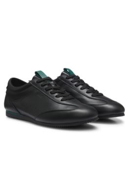 BOSS x ASTON MARTIN leather sneakers, Black