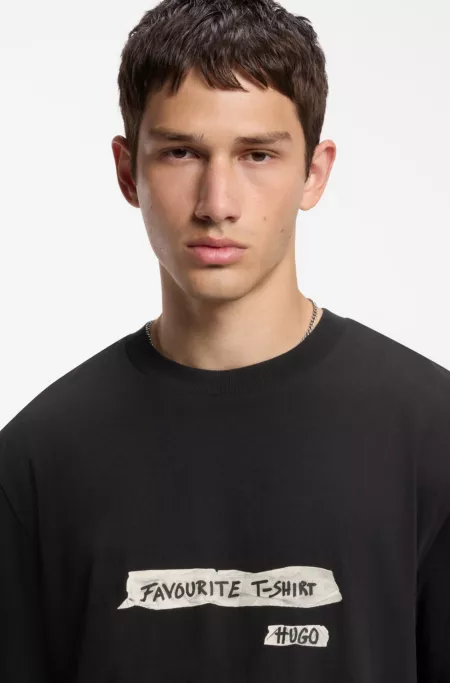 Cotton-jersey T-shirt with graphic print