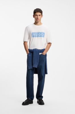 Cotton-jersey T-shirt with graphic print, White