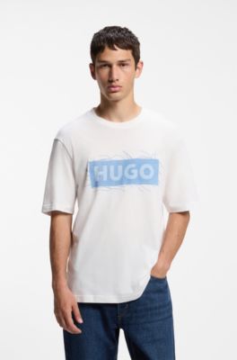 Cotton-jersey T-shirt with graphic print, White