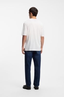 Camiseta de punto de algod&oacute;n con ilustraci&oacute;n estampada, Blanco
