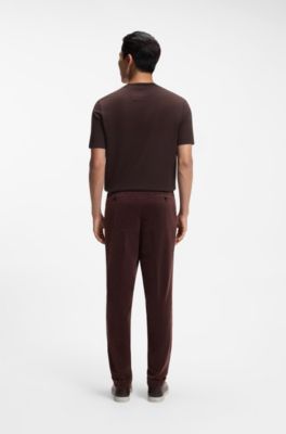 Camiseta de cuadros ventana en mezcla de algod&oacute;n y seda, Marr&oacute;n claro